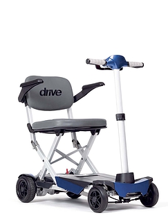 Folding Lightweight 4 Wheel Scooter - Blue