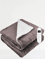 Sherpa Heated Blanket Brown