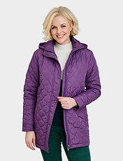 Quilted Detachable Hood Jacket Navy