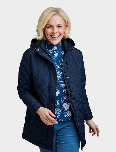 Quilted Detachable Hood Jacket