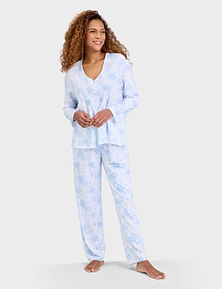 Pintuck Front Jersey Pyjama Blue