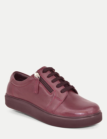 EEE Fit Leather Trainer With Side Zip