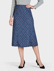 Six Panel Diamond Check Skirt Grey Marl