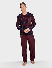 Pegasus Thermal Crew Neck Pyjamas Burgundy