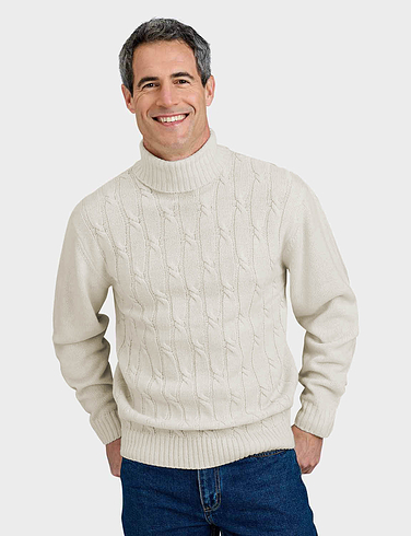 Pegasus Cable Roll Neck Jumper