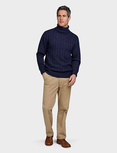 Pegasus Cable Roll Neck Jumper