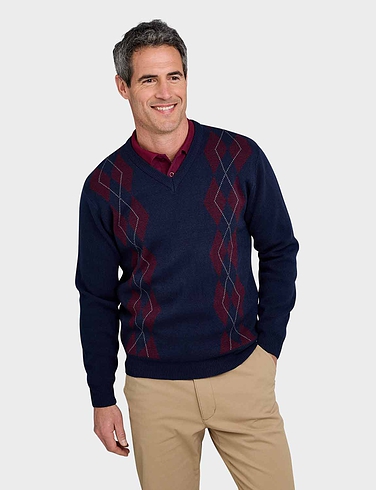 Tootal Argyle V Neck Jumper