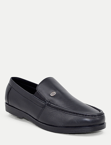 Pegasus Leather Wide G Fit Slip On Moccasin