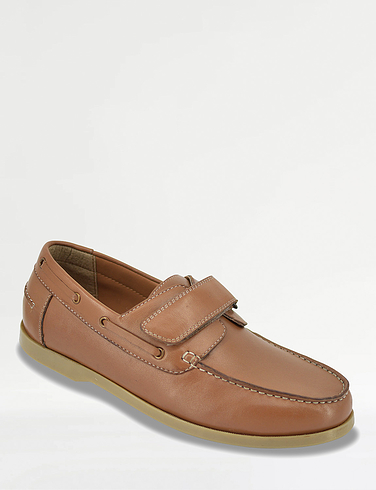 Pegasus Wide Fit Leather Touch Fasten Boat Shoe