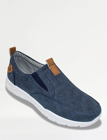 Dr Keller Wider Fit Slip On Canvas Shoe