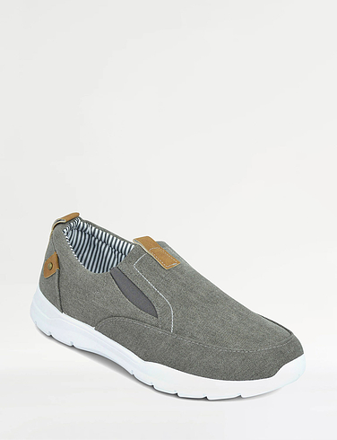 Dr Keller Wider Fit Slip On Canvas Shoe