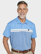 Pegasus Stripe Polo With Stretch Blue