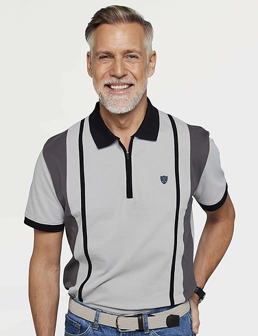 Pegasus Stretch Polo With Zip Neck