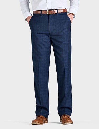 Pegasus Check Trouser With Hidden Stretch Waist