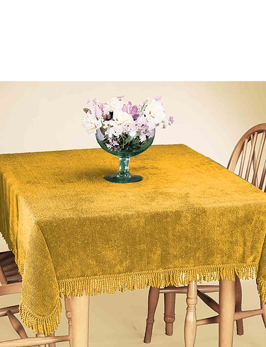 Pure Cotton Chenille Table Cover - Gold