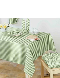 Country Gingham Kitchen Tablecloth - Green