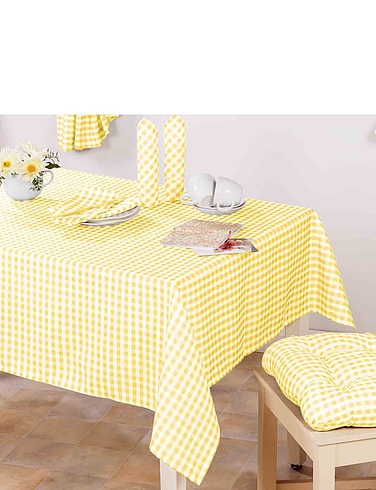 Country Gingham Kitchen Tablecloth - Yellow