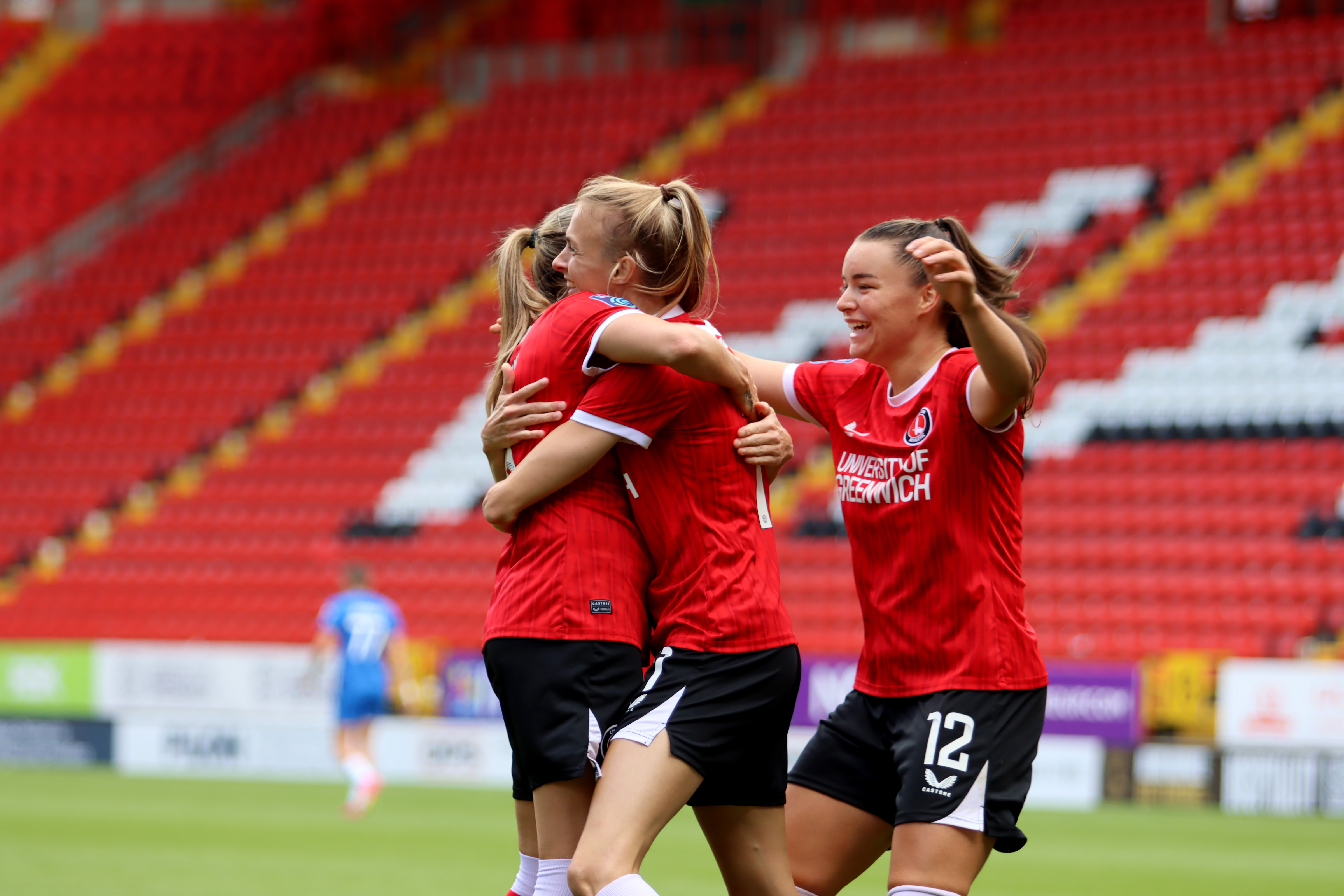 Charlton Women celebrating a goal