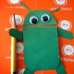 A photograph of "Googly," Ars' android mascot