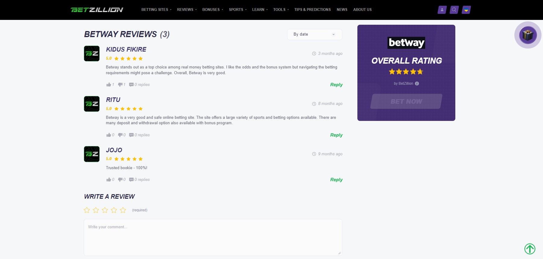 Betway User Reviews