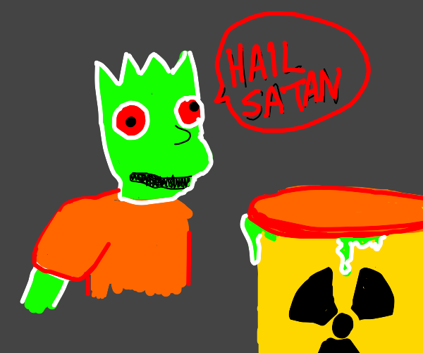 irradiated bart simpson declares "HAIL SATAN"