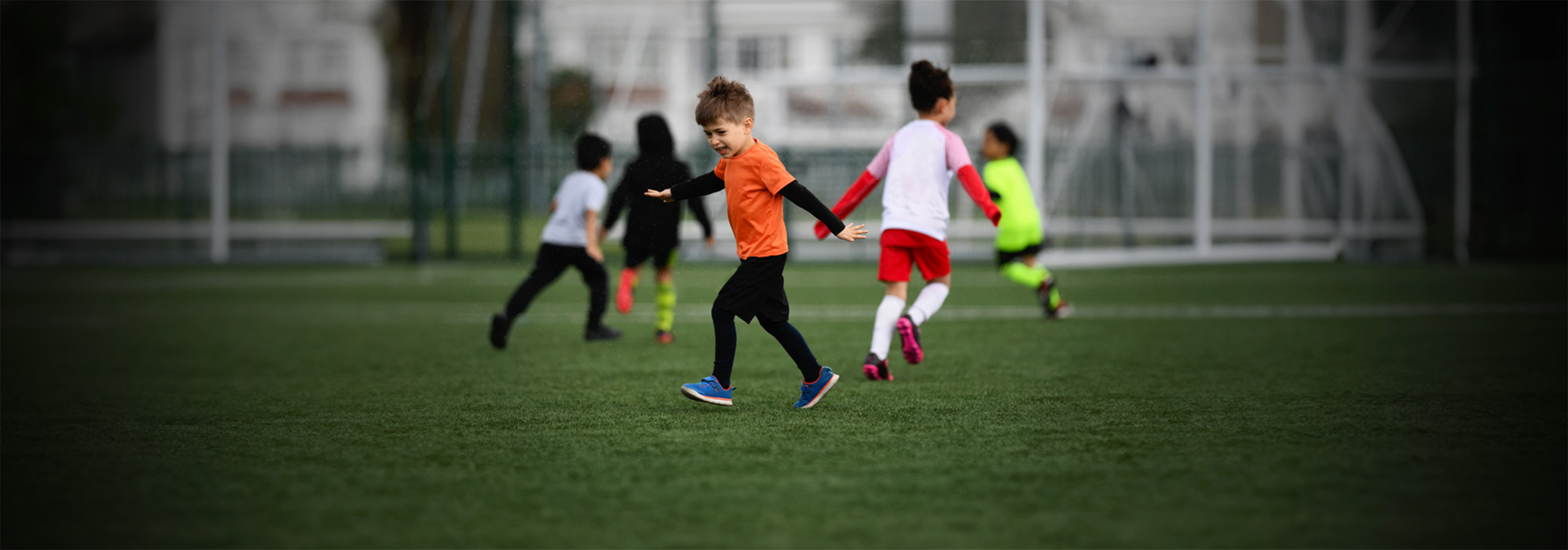 A player runs across the pitch