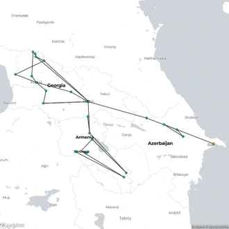 tourhub | Crooked Compass | The Caucasus | Tour Map