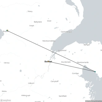 tourhub | Brightwater Holidays | Private Gardens of Northern Ireland 12031 | Tour Map