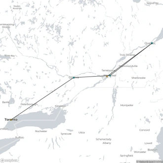 tourhub | Jain Voyagers | Voyagers East Canada Tour 2025 | Tour Map