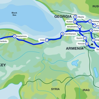 tourhub | Sundowners Overland | Baku to the Bosphorus  | Tour Map