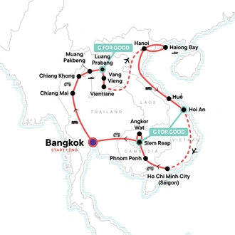 tourhub | G Adventures | Southeast Asia Encompassed | Tour Map