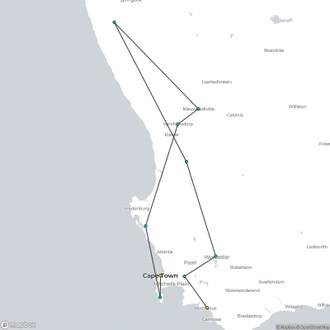 tourhub | Brightwater Holidays | Spring Flowers of Namaqualand 7951 | Tour Map