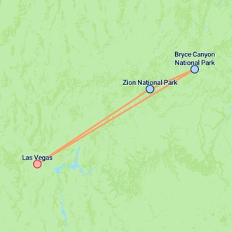 tourhub | On The Go Tours | Bryce & Zion National Parks (Camping) - 2 days | Tour Map