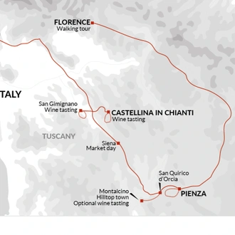 tourhub | Explore! | Tuscany Walking and Wine | Tour Map