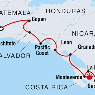 tourhub | Intrepid Travel | Central American Journey | Tour Map