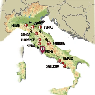 tourhub | Europamundo | Treasures of Italy | Tour Map