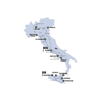 tourhub | Contiki | Ultimate Italy | Age 27-35 | 2026 | Tour Map