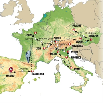 tourhub | Europamundo | The Big Four | Tour Map