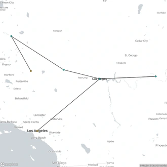 tourhub | Europamundo | Los Angeles, Las Vegas with National Parks ROT | Tour Map