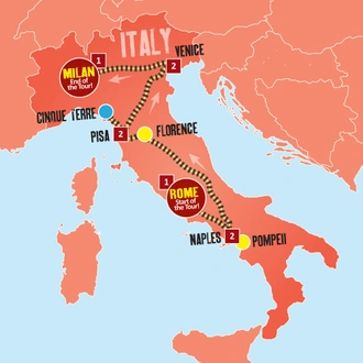 tourhub | Expat Explore Travel | Italy Rail Express | Tour Map