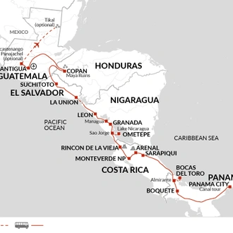 tourhub | Explore! | Central American Explorer | Tour Map