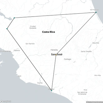 tourhub | Destination Services Costa Rica | Amazing Costa Rica | Tour Map