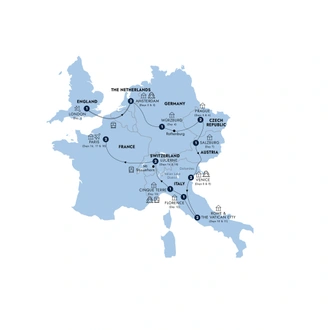 tourhub | Insight Vacations | European Discovery - Start London, End Paris, Small Group | Tour Map