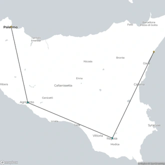 tourhub | Escursioni Italiane Srl | SICILY: The Best of... 7 days / 6 nights | Tour Map