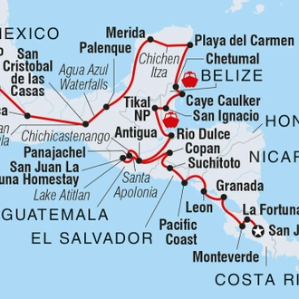 tourhub | Intrepid Travel | Central America Explorer | Tour Map