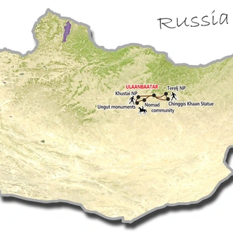 tourhub | Tour Mongolia | Scenes of National park | Tour Map