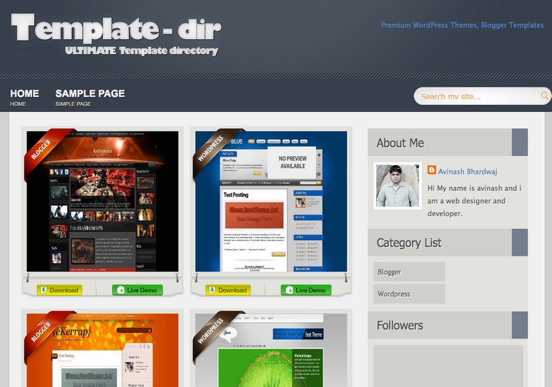 Detail Directory Blogger Template Nomer 2