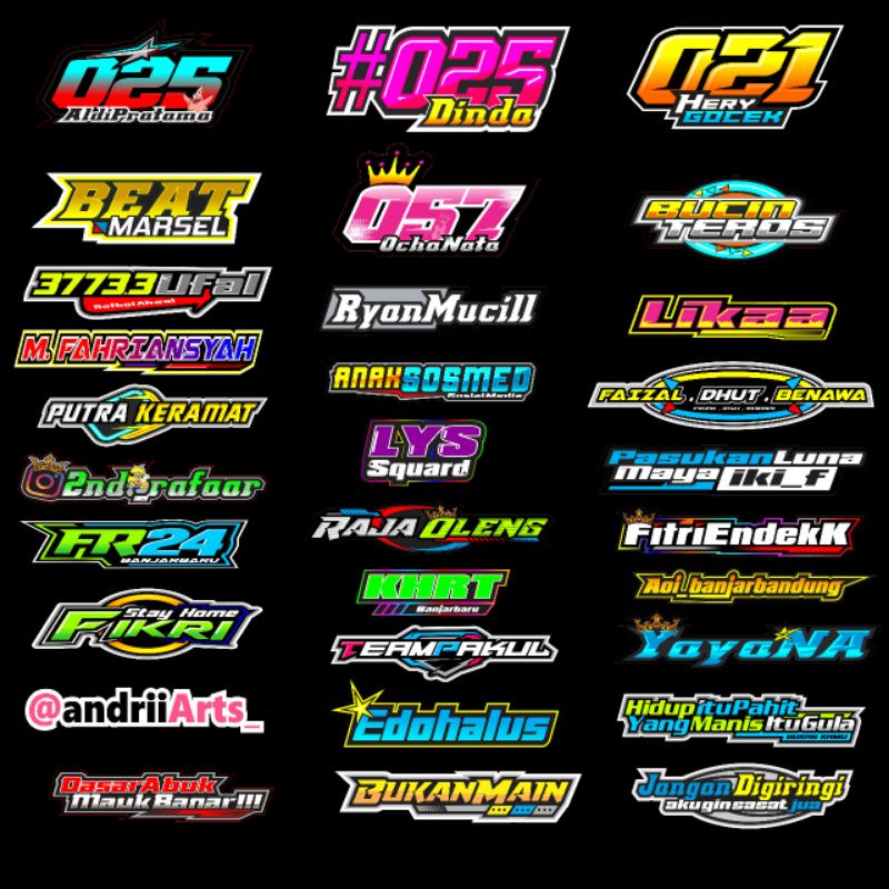 Detail Desain Stiker Nama Racing Nomer 29