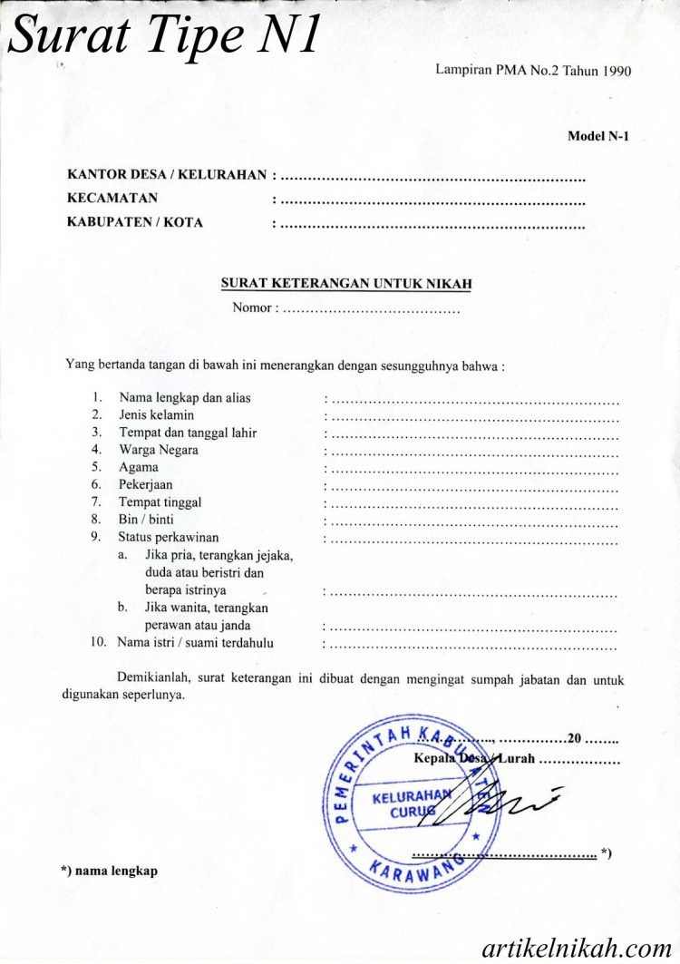 Detail Surat Keterangan Nikah Nomer 30