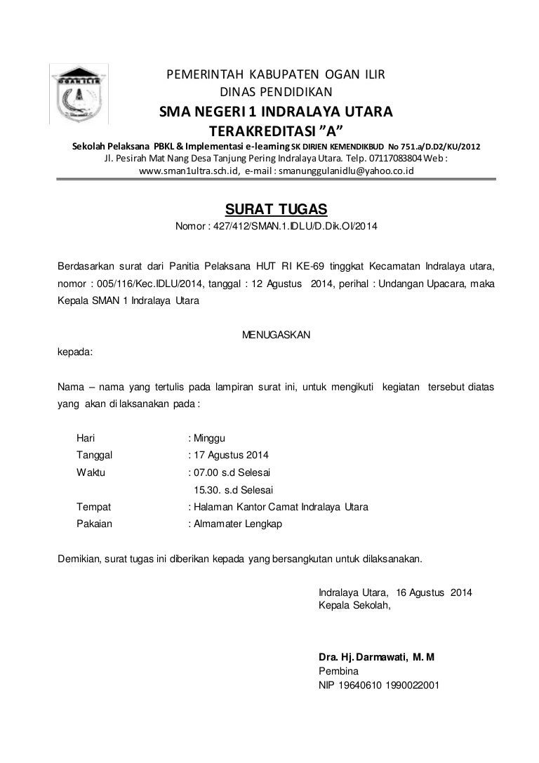 Detail Surat Tugas Sekolah Nomer 10